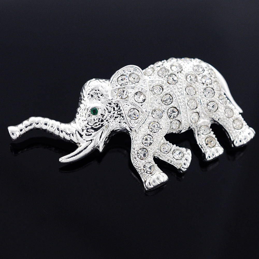 Crystal Elephant Pin