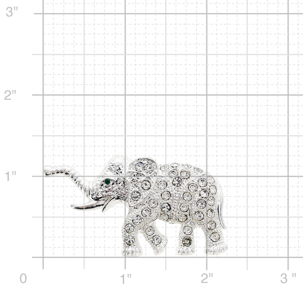 Crystal Elephant Pin