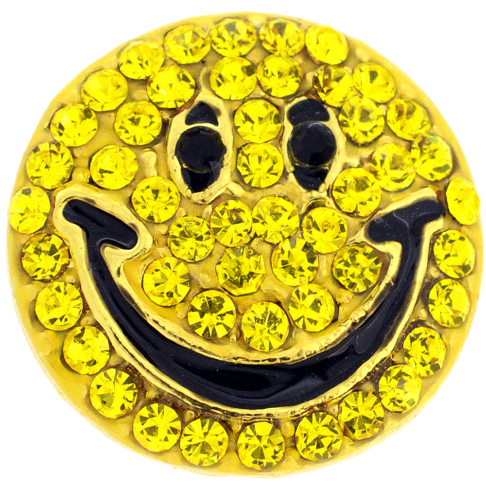 Happy Face Smiley Crystal Lapel Pin