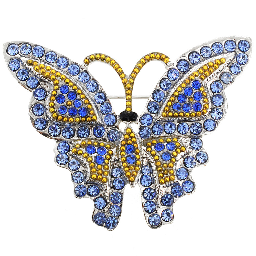 Sapphire Blue Butterfly Pin Brooch