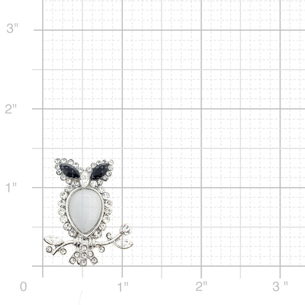 White Owl Pin Brooch