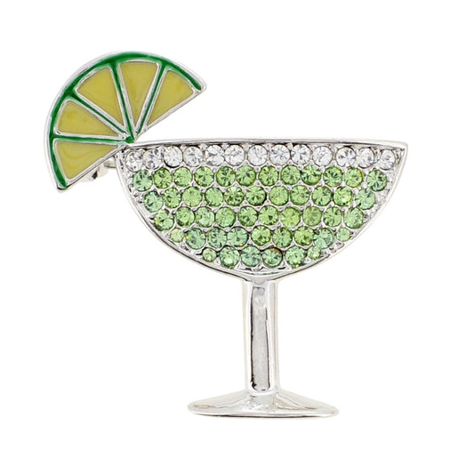 Green Margarita Glass Crystal Brooch and Pendant