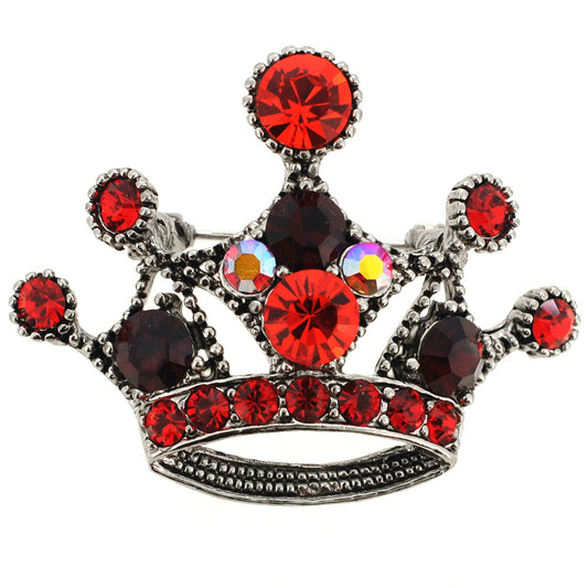 Red Crown Brooch Pin