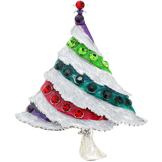 Multicolor Christmas Tree Pin Brooch