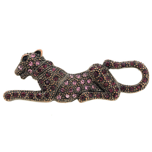 Vintage Style Amethyst Panther Pin Brooch