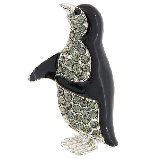 Crystal Penguin Pin Brooch