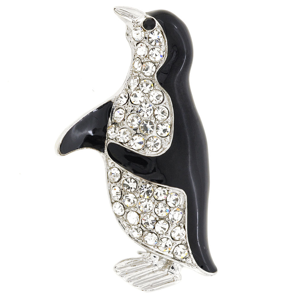 Crystal Penguin Pin Brooch