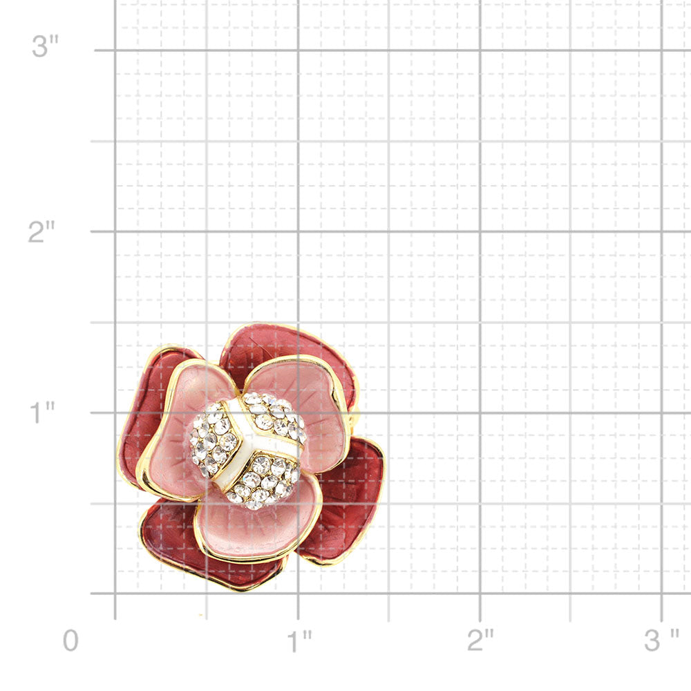 Pink Lucky Flower Pin Brooch