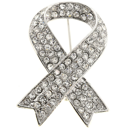 Ribbon Crystal Pin Brooch