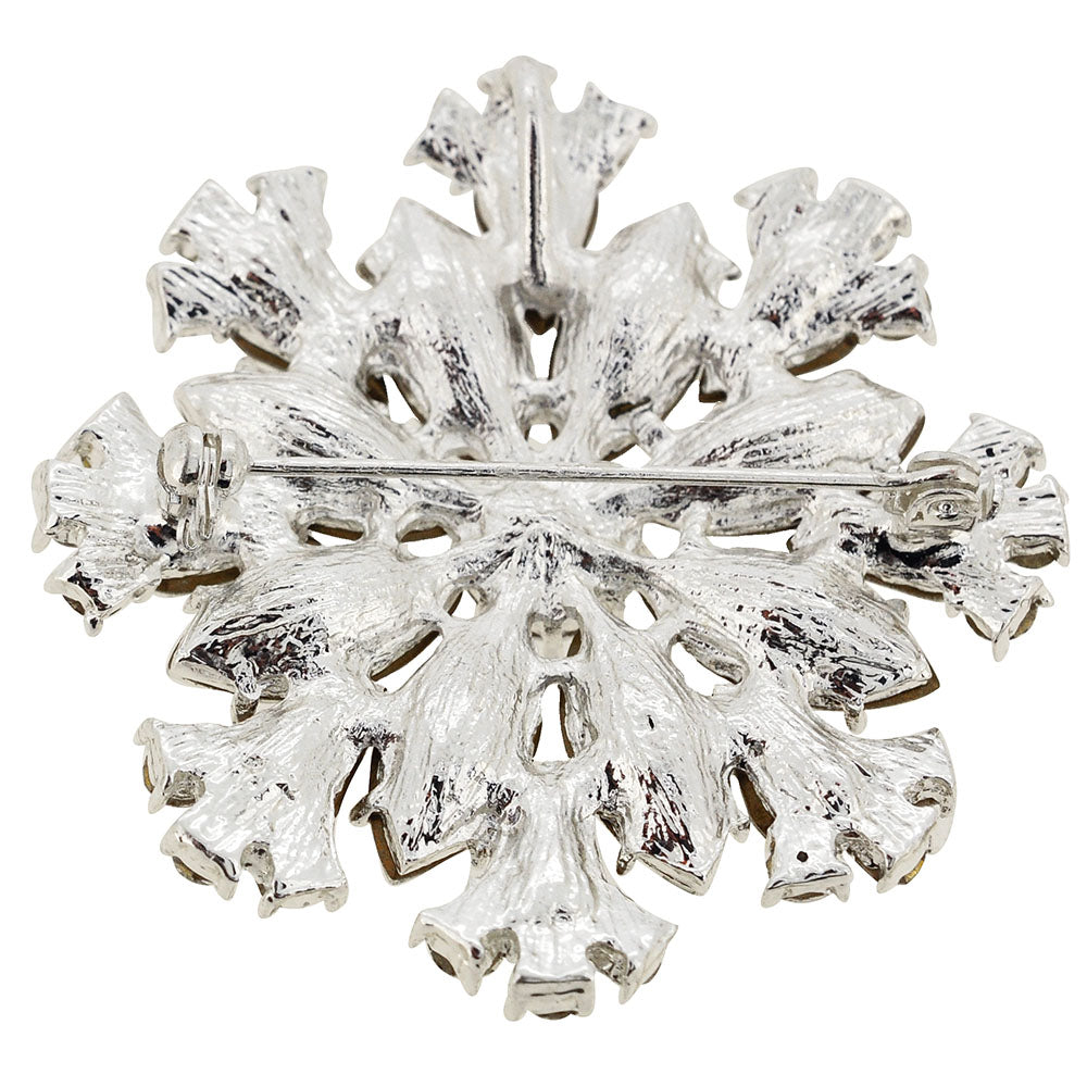 Chrome Flower Bridal Wedding Crystal Pin Brooch and Pendant