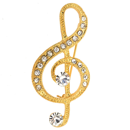 Golden Music Note Pin Brooch