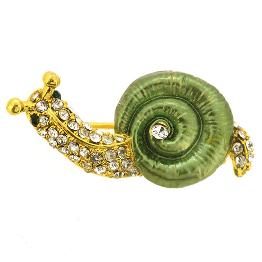 Green Snail Pin Brooch