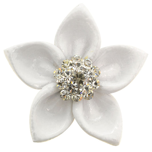 White Enamel Pin Brooch