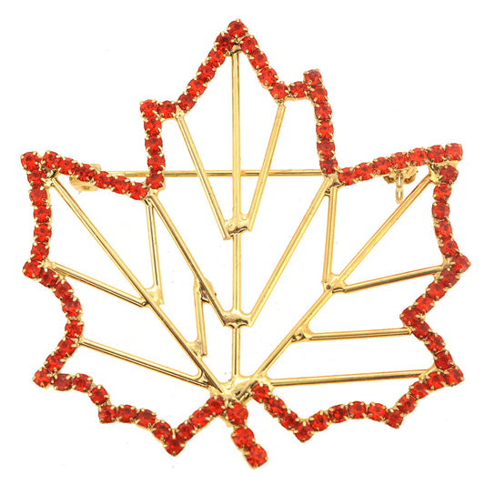 Orange Maple Fall Leaf Pin Brooch