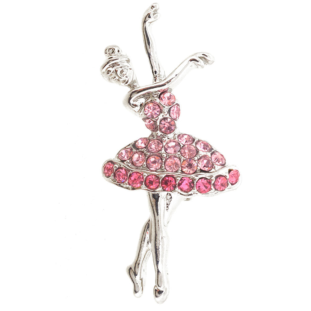 Pink Ballet Dancer Brooch