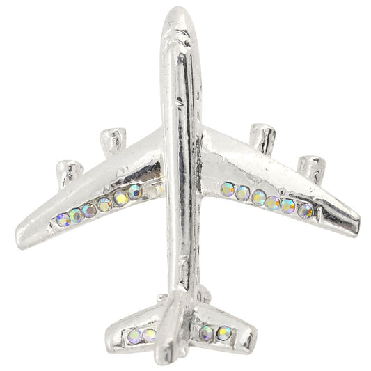 Silver Airplane Brooch