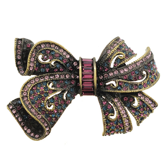 Vintagestyle Crystal Bow Pin Brooch