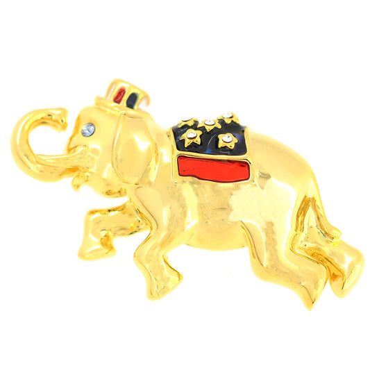 Elephant Crystal Brooch Pin