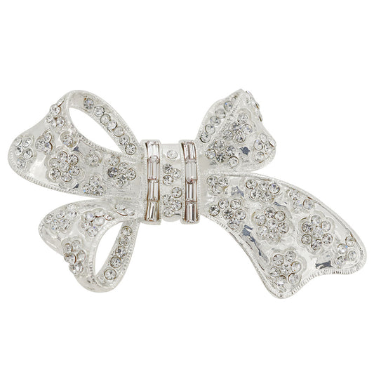 Crystal Bow Brooch Pin