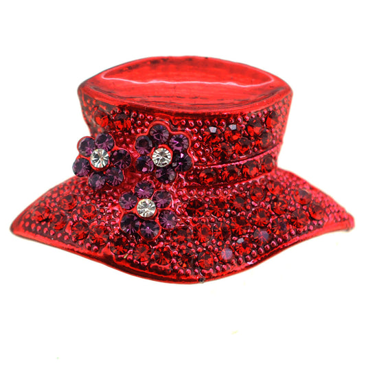 Red Top Hat Pin Brooch