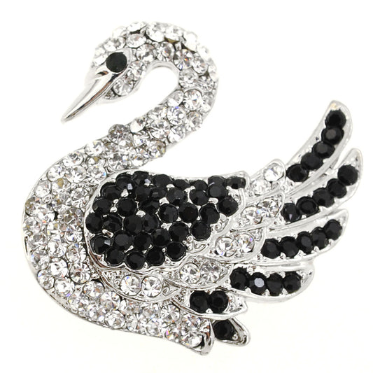 Black White Swan Brooch