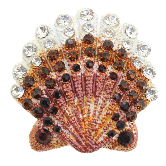 Brown Beach Summer Seashell Pin Brooch