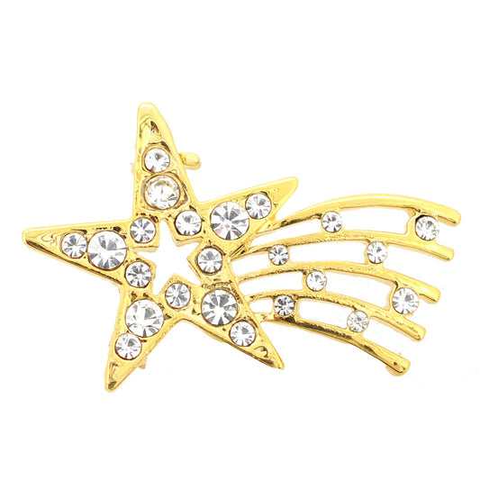 Golden Magic Shooting Star Brooch Pin