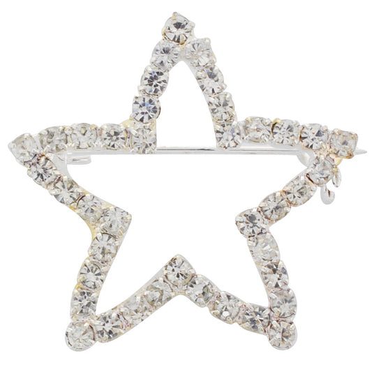 Crystal Star Brooch Pin