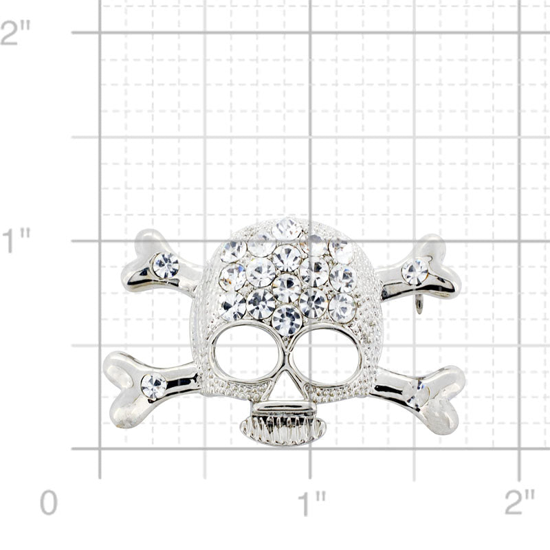 Crystal Skull Brooch Pin