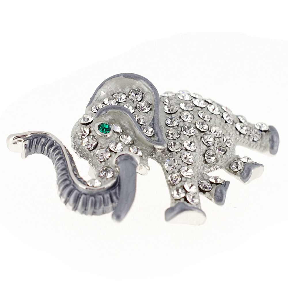 Gray Elephant Swarovski Crystal Pin Brooch