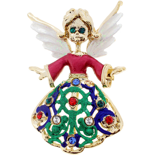 Christmas Angel Swarovski Crystal Pin Brooch