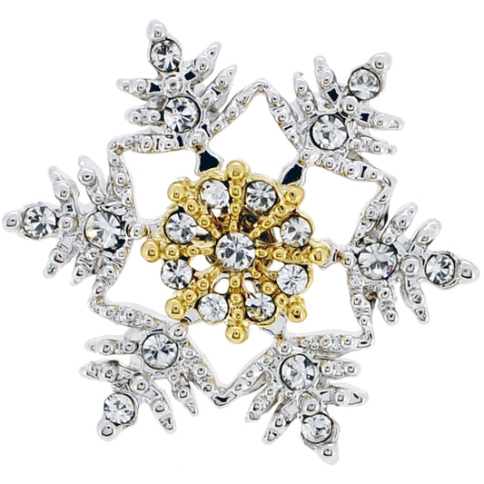 Crystal Christmas Snowflake lapel Pin