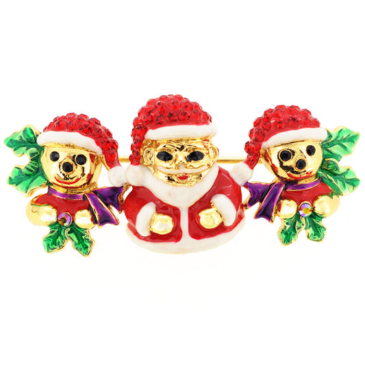 Christmas Santa Christmas Bear Pin Brooch