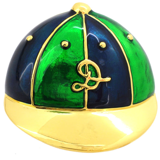 Green Baseball Hat Pin Brooch