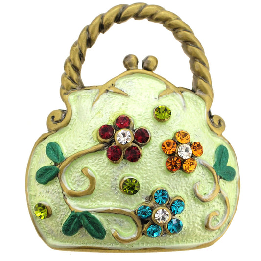 Light Green Flower Handbag Pin Brooch