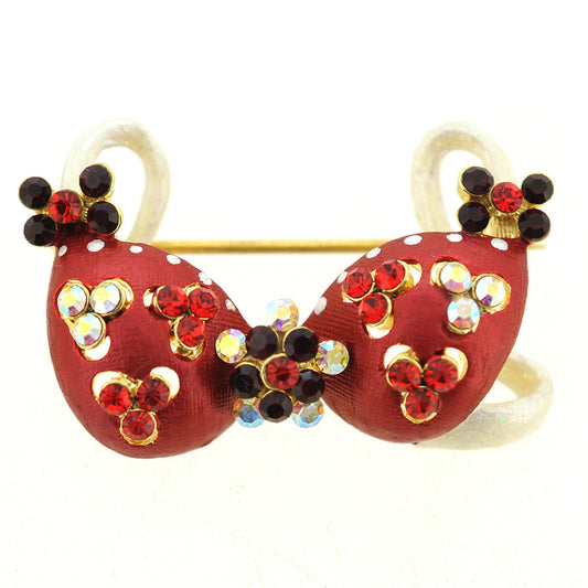 Red Flower Bikini Crystal Pin Brooch And Pendant