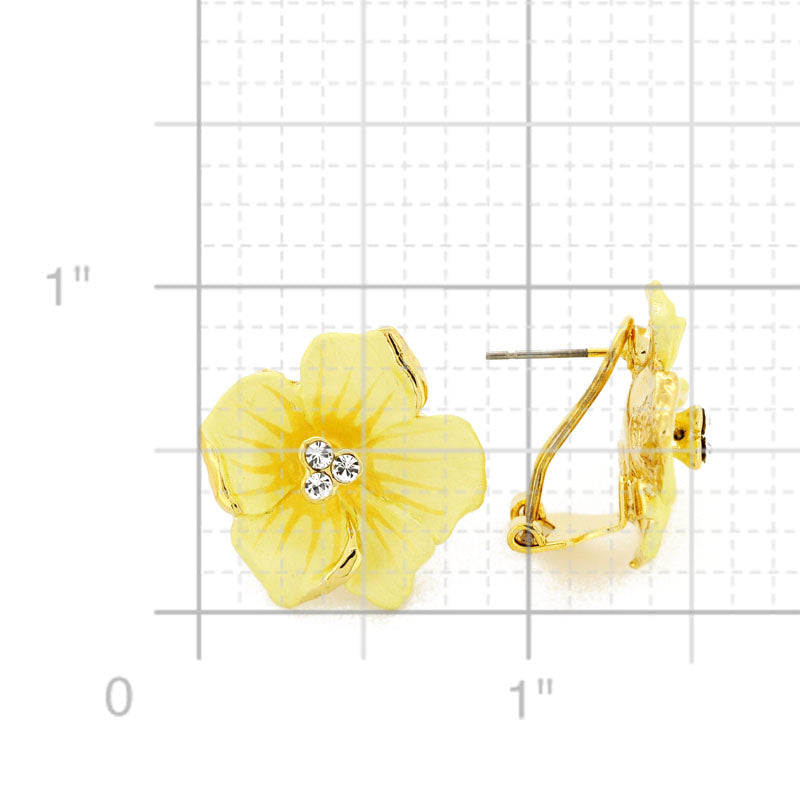 Yellow Flower Swarovski Crystal Earrings