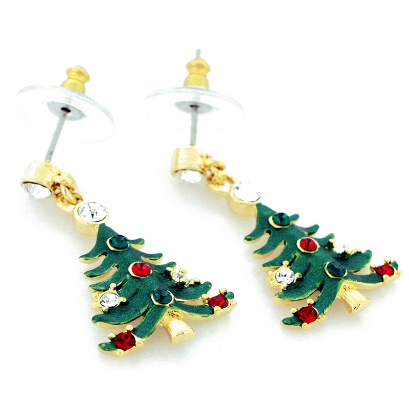 Christmas Tree Swarovski Crystal Earrings