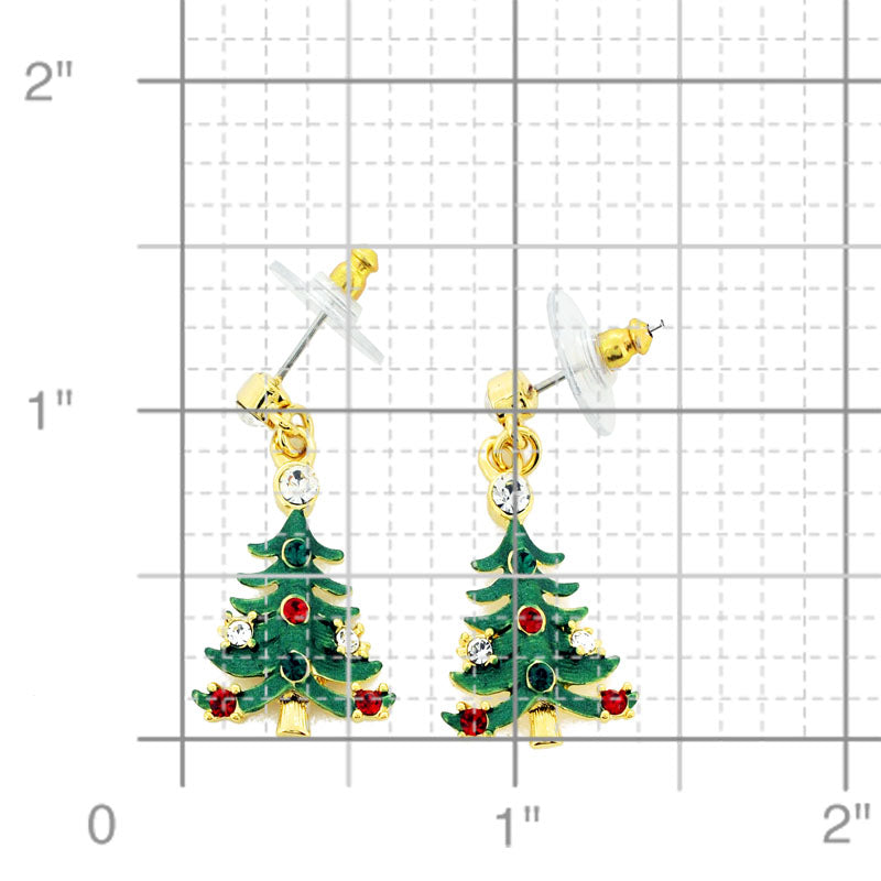 Christmas Tree Swarovski Crystal Earrings