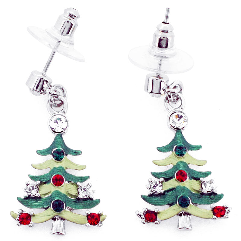 Christmas Tree Swarovski Crystal Earrings